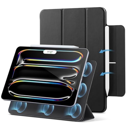 ESR iPad Pro 11インチ ケース (M5/M4、2025/2024) 専用 マグネット吸着式 三つ折りカバー 横置きスタンド オートスリープ/ウェイク Pencil Pro/USB-C対応 スリム 軽量 Reboundシリーズ ブ 174761ff