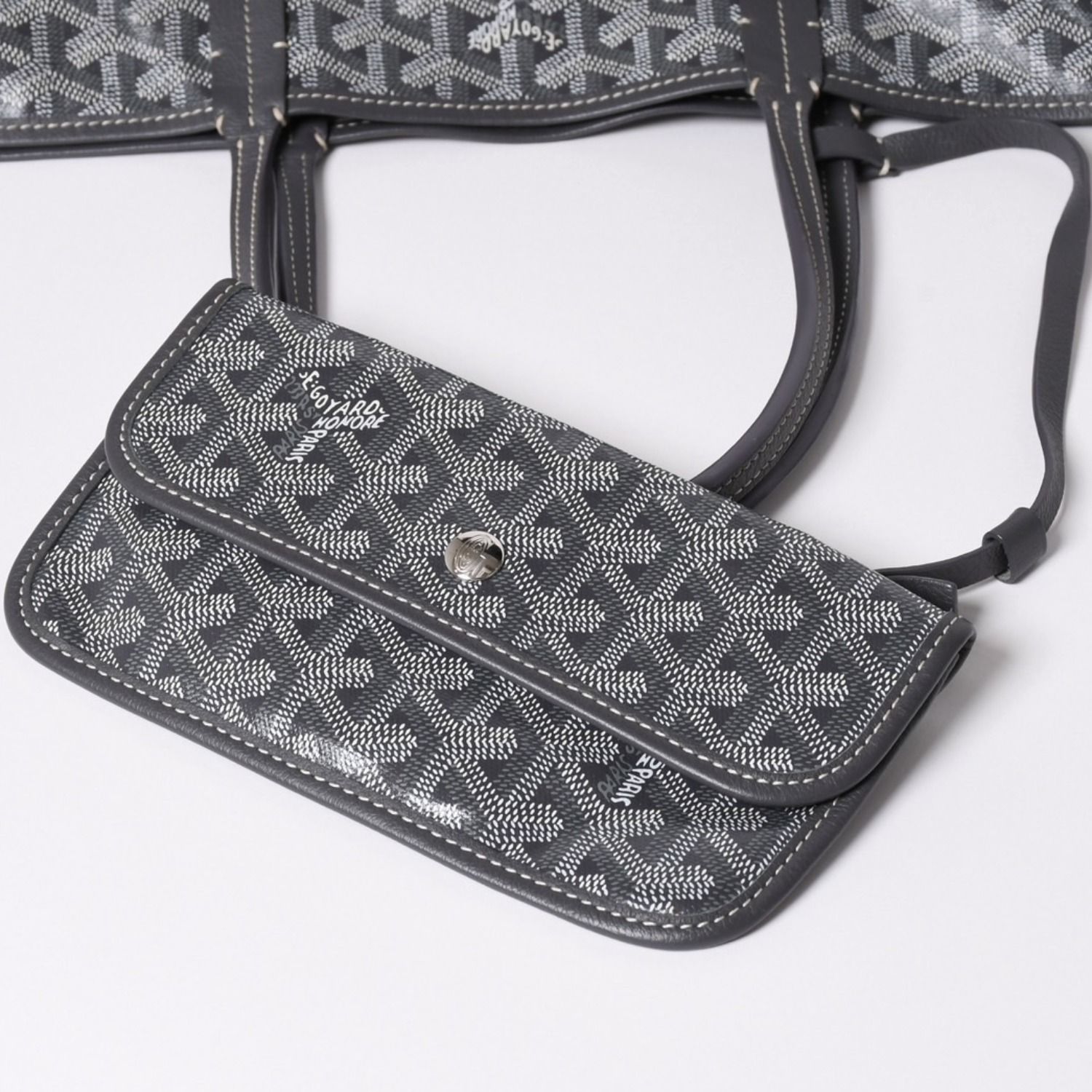 極美品 GOYARD ゴヤール サンルイPM ゴヤールディンキャンバス カーフ 