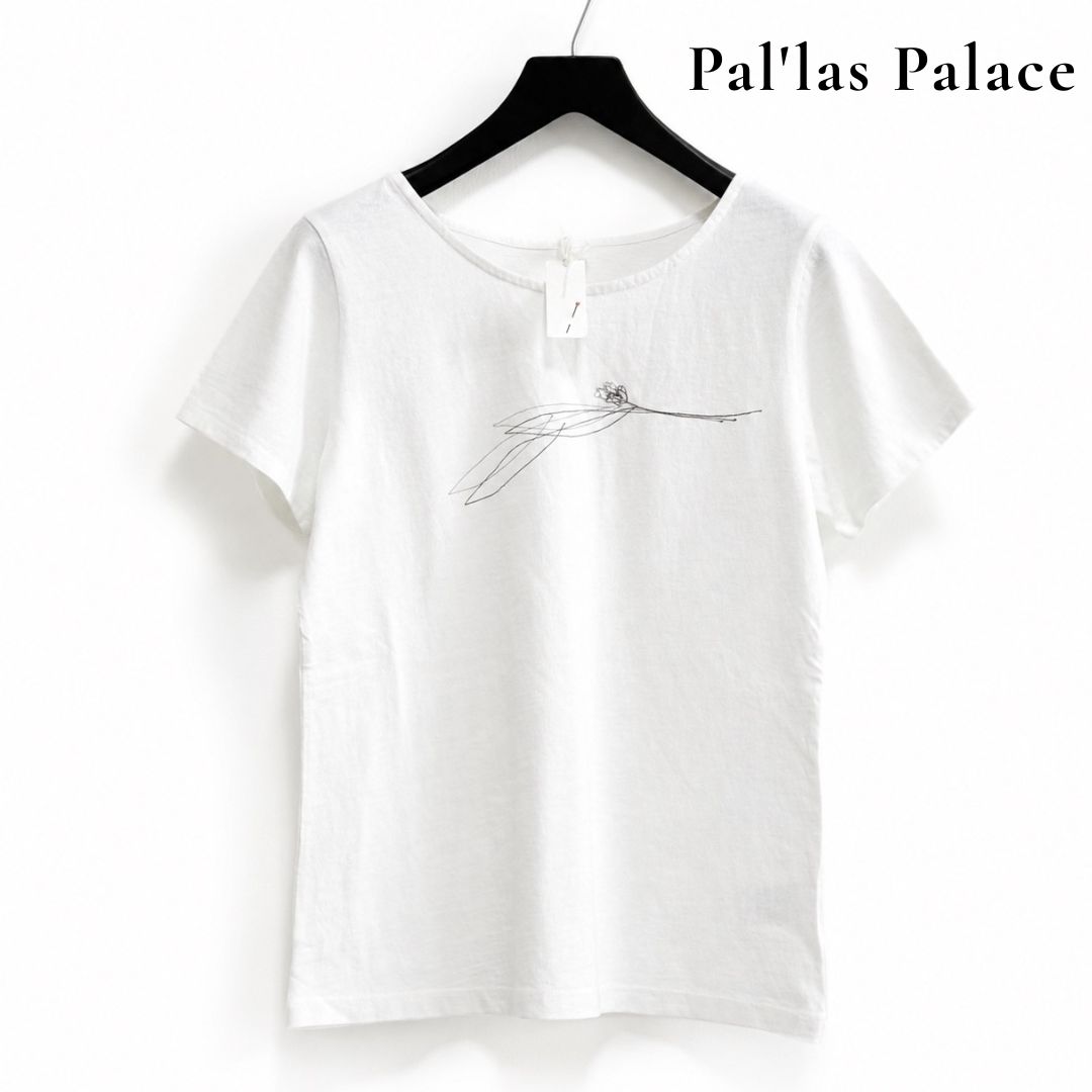 パラスパレス 半袖カットソー ホワイト ◇タグ付き/訳あり◇ Pal'las Palace フロント刺繍 Tシャツ 2 ホワイト
