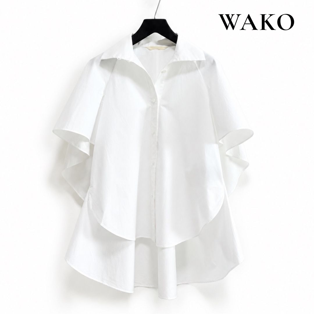 WAKO NEW CLOSET 半袖シャツ　サポートサーフェス　和光　美品 WAKO NEW CLOSET 半袖シャツ ホワイト 白 サポートサーフェス フレア