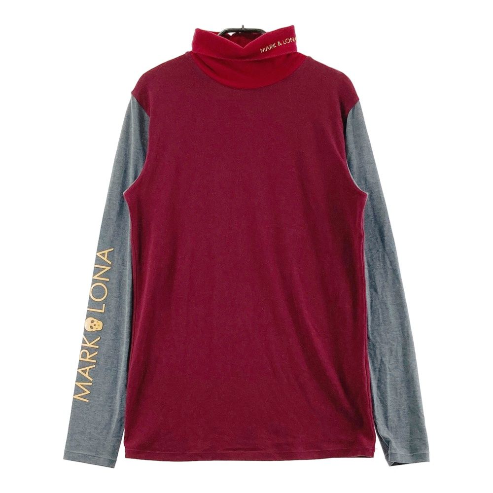 サイズ：M MARK&LONA マークアンドロナ ハイネック長袖Tシャツ レッド系 [240101683421] ゴルフウェア メンズ ストスト