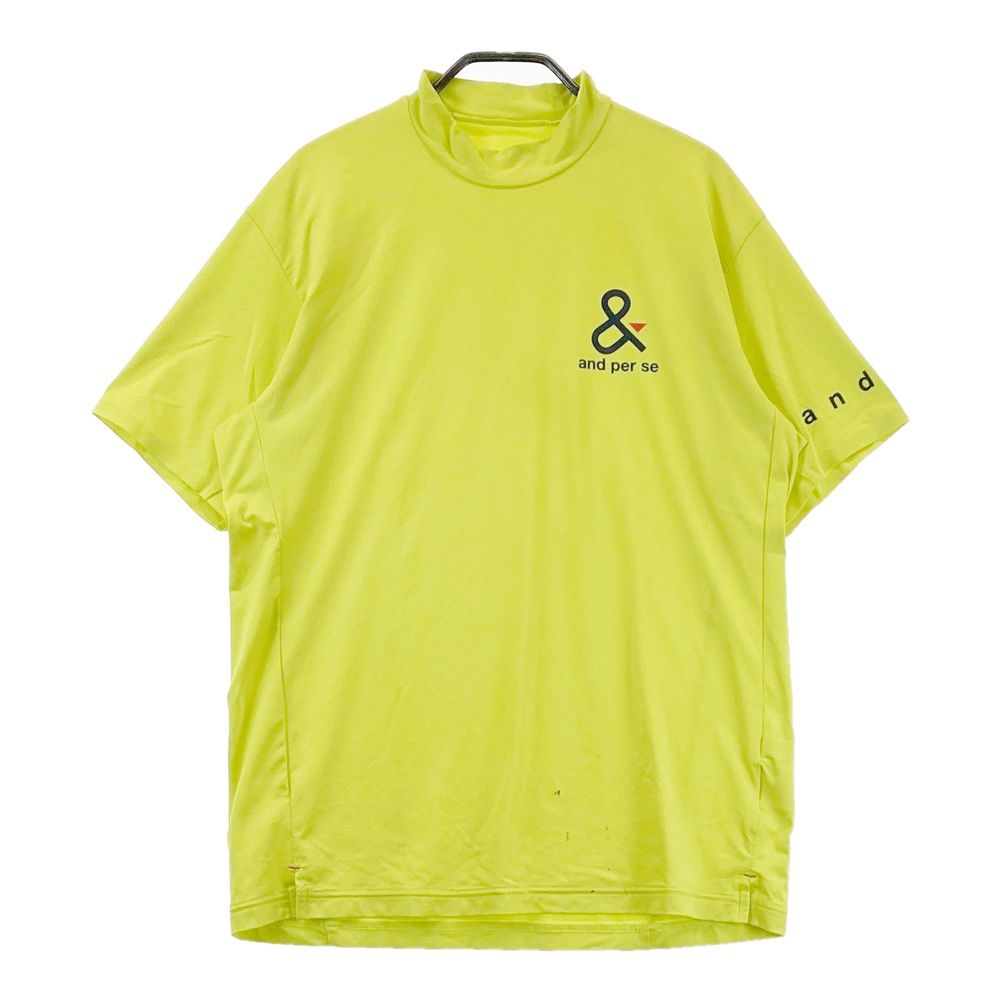 サイズ：L AND PER SE アンパスィ ハイネック 半袖Tシャツ グリーン系 [240101689291] ゴルフウェア メンズ ストスト