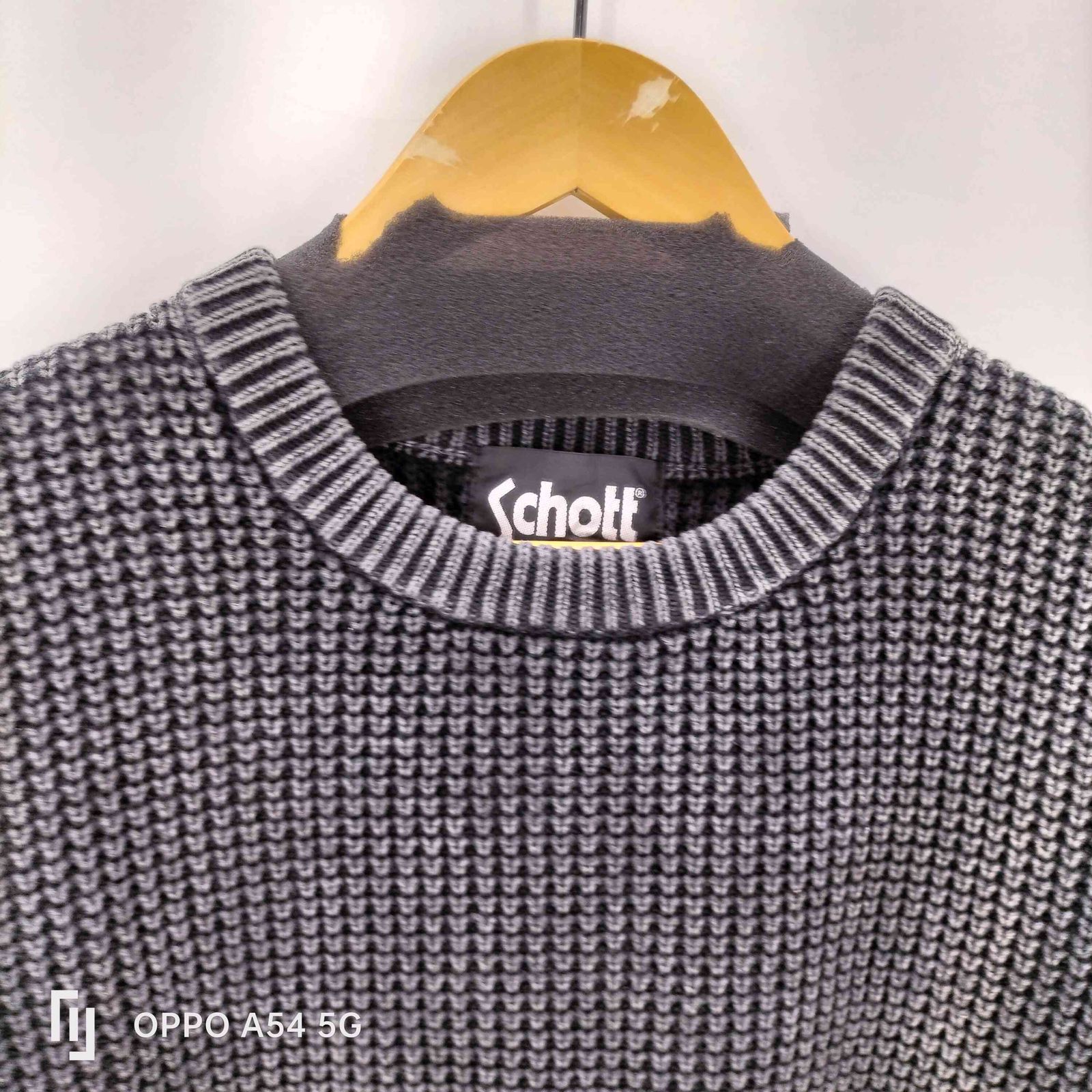 ショット Schott ダルカラー クルーネック コットン ケーブル ニット 