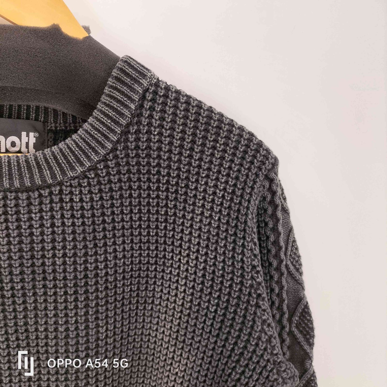 ショット Schott ダルカラー クルーネック コットン ケーブル ニット 