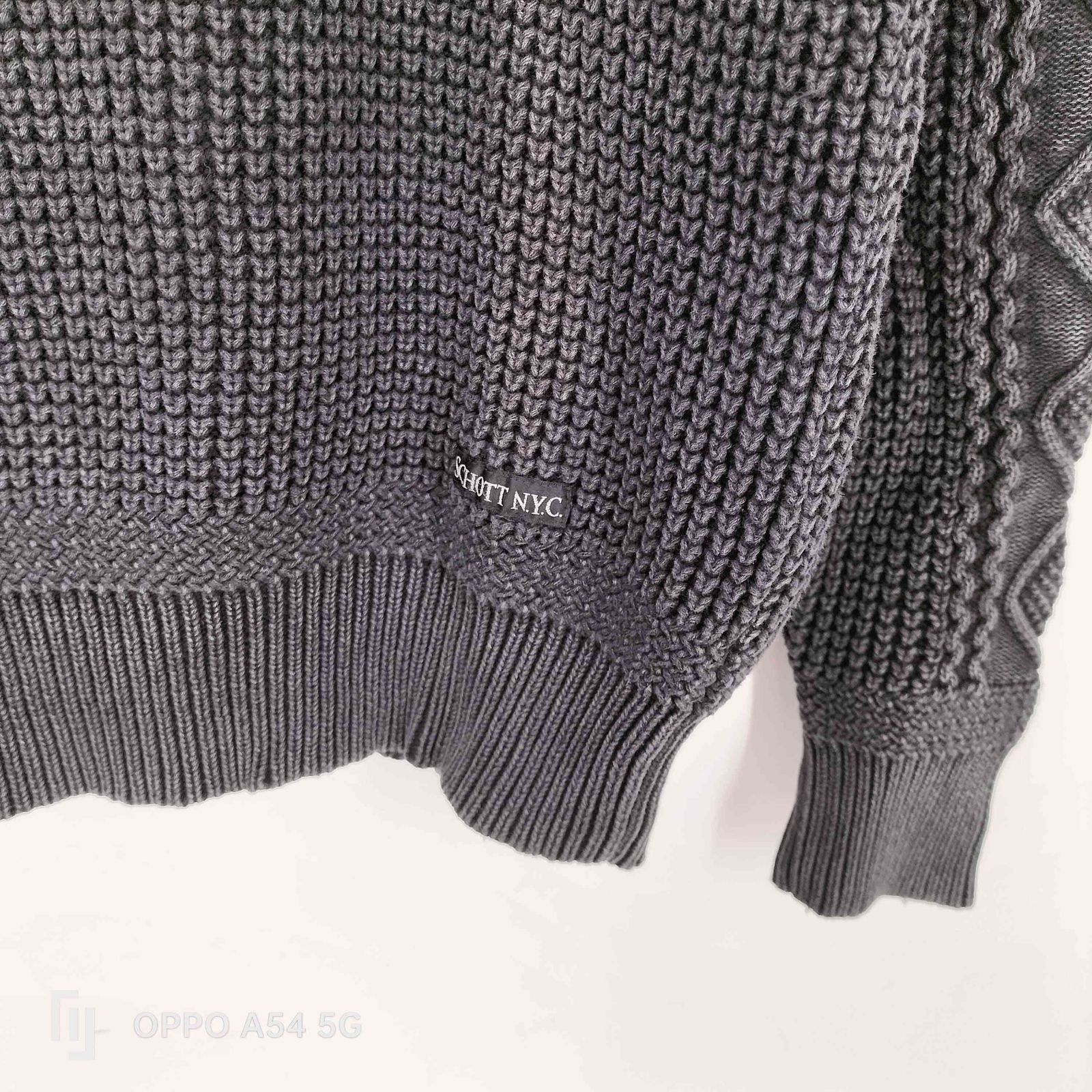 ショット Schott ダルカラー クルーネック コットン ケーブル ニット 
