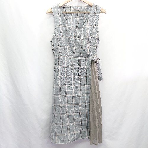 ◇ one after another NICE CLAUP チェック柄 - ロング丈 ワンピース サイズF グレー レディース E 【1407180022843】