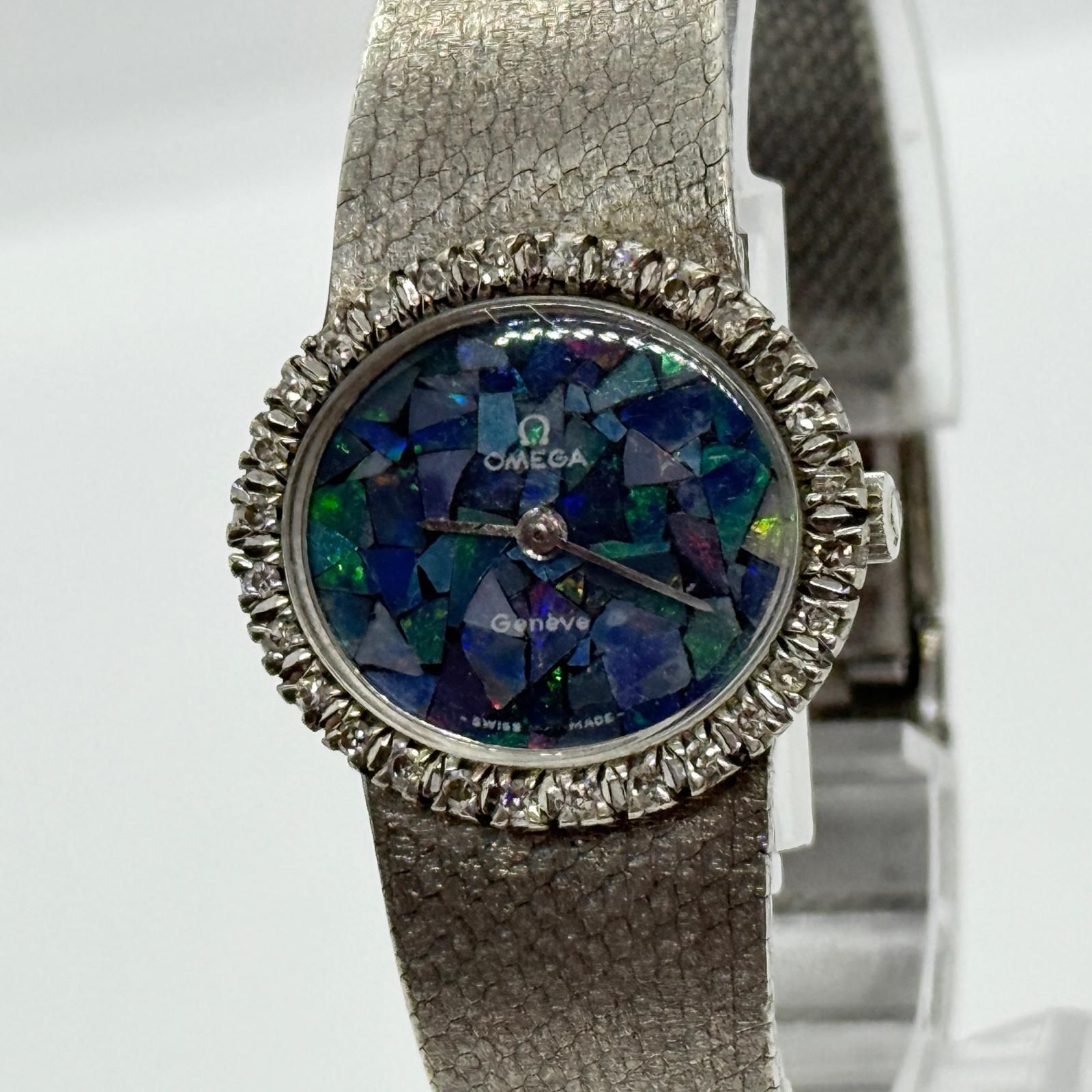 OMEGA オメガ ジュネーブ オパール ブルー 手巻き メンズ 腕時計 稼働品