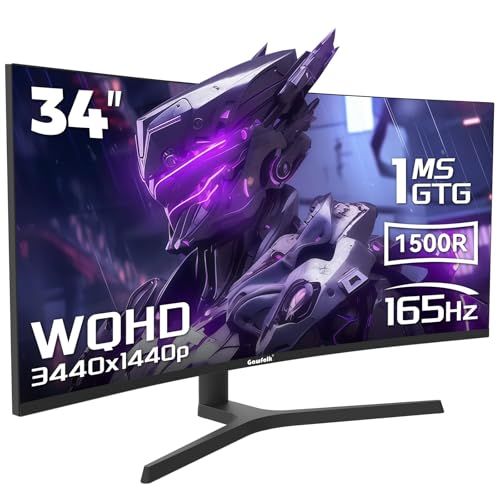 Gawfolk 34インチ ウルトラワイド ゲーミングモニター 21:9 UWQHD/WQHD 1ms高速応答 165Hzリフレッシュレート FreeSync G-Sync HDR対応 VA/IPSパネル搭載 HDMI2.1 DP1.4 VE 03410b9e