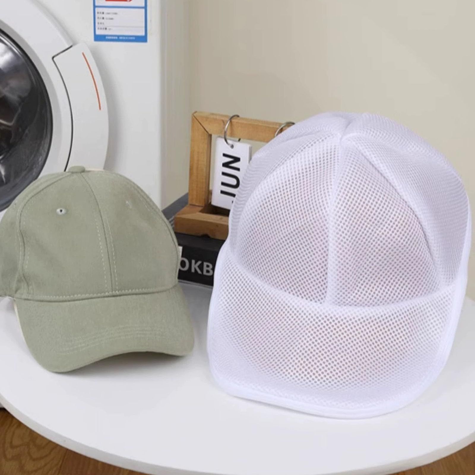 【売切注意！お早めに】 洗濯機対応 耐久性 型崩れ防止 多用途 抗菌加工 メッシュ素材 収納便利 ツバ固定用 帽用洗濯ネット 洗濯ネット 丈夫な素材 帽子
