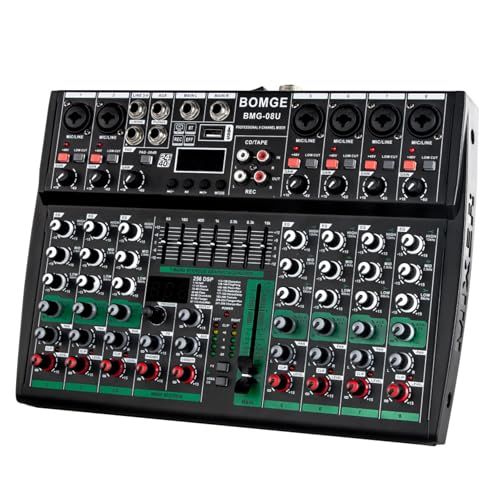 BOMGE プロフェッショナル オーディオ ミキサー サウンド ボード コンソール デスクシステム - インターフェース 8 チャンネル USB Bluetooth MP3 コンピューター入力 48V ファントム パワー ステレオ DJ St 4516667f
