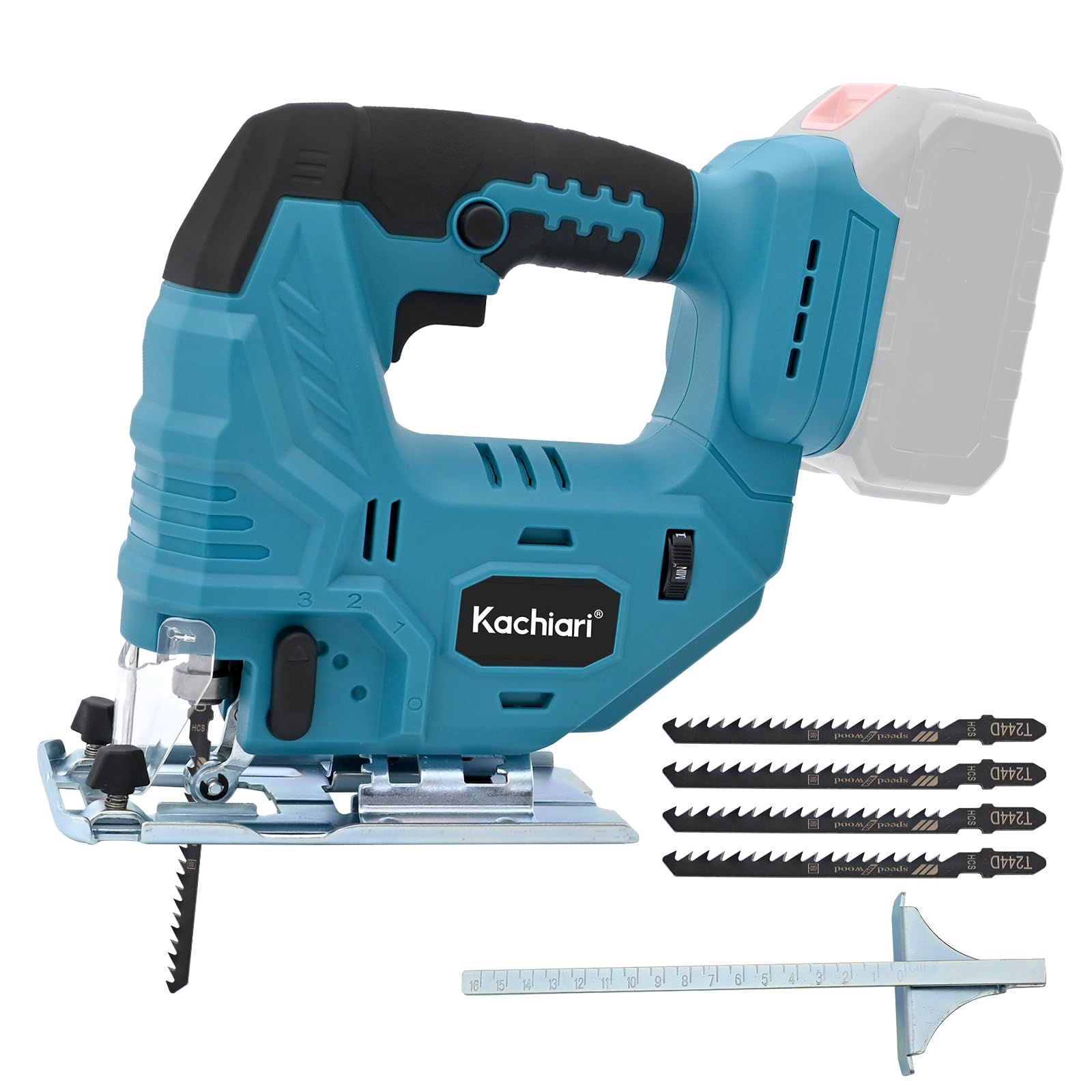 Kachiari ジグソー 充電式 18v ジグソー 切断 工具 電動 ノコギリ のこぎり 木材 DIY 安全 カット ライト 日曜大工 LED コードレス 鋸 コウグ ハイパワー LEDライト付き 家庭用 電気ノコギリ ブラシレスモーター cde56b56