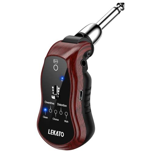 ギターヘッドフォンアンプ LEKATO ミニギターアンプ 充電式 ポケットギターアンプ Bluetooth 受信機付き クリーンコーラスオーバードライブディストーションとワウso 70ac1c6d
