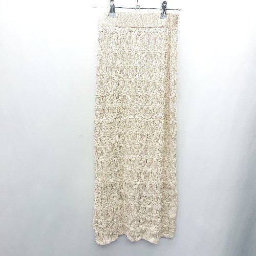 ◇ LOWRYS FARM ローリーズファーム ロング丈 フレア スカート サイズF ベージュ レディース E 【1407180035690】