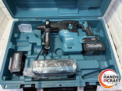 ▽【中古)マキタ ハンマドリル HR008GRMX フルセット品 30mm 40Vmax バッテリーBL4040 ×2個(充電回数1回.3回) 【美品】