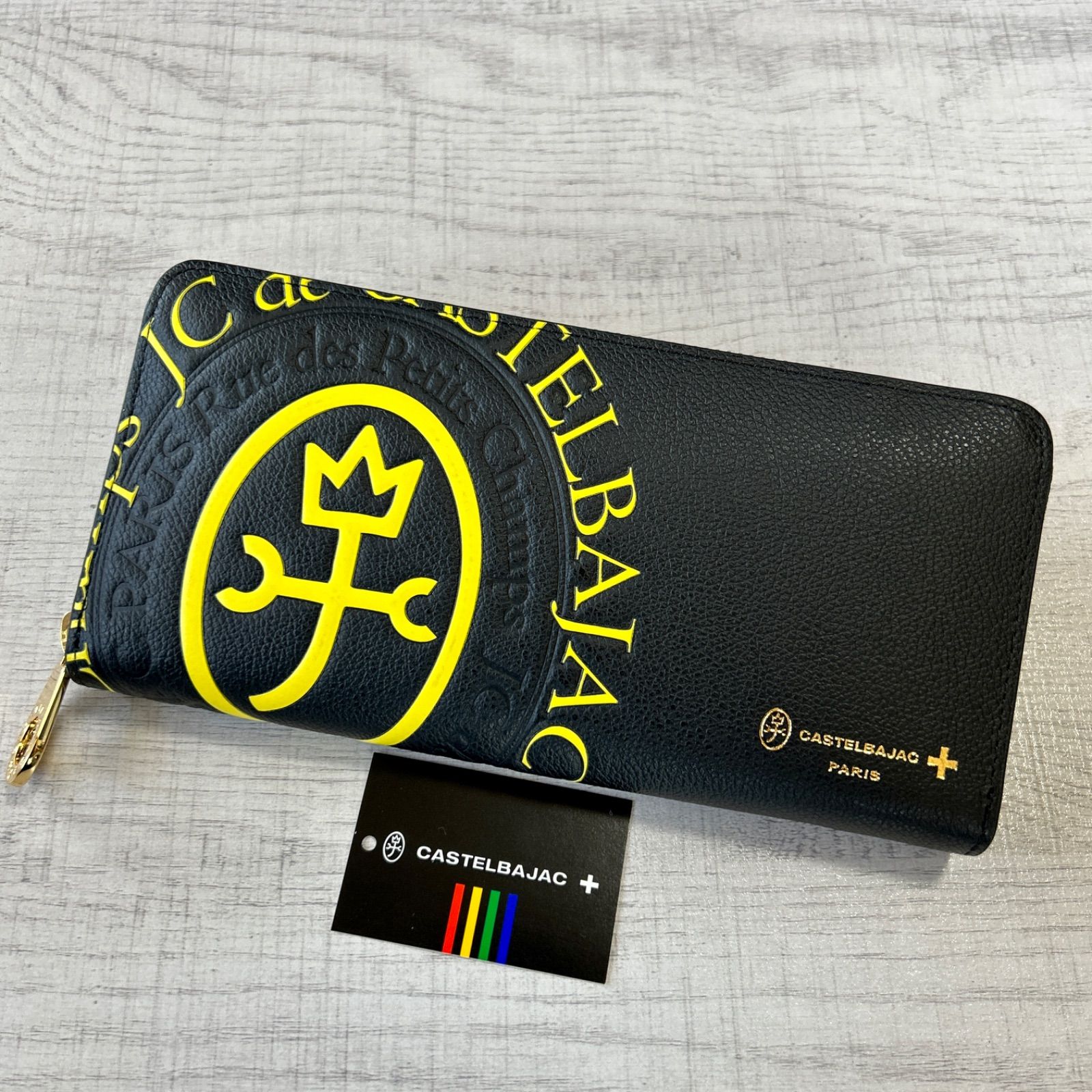 【新品タグ付き 訳アリ】CASTELBAJAC(カステルバジャック)ラウンドファスナー 長財布 コメット イエロー