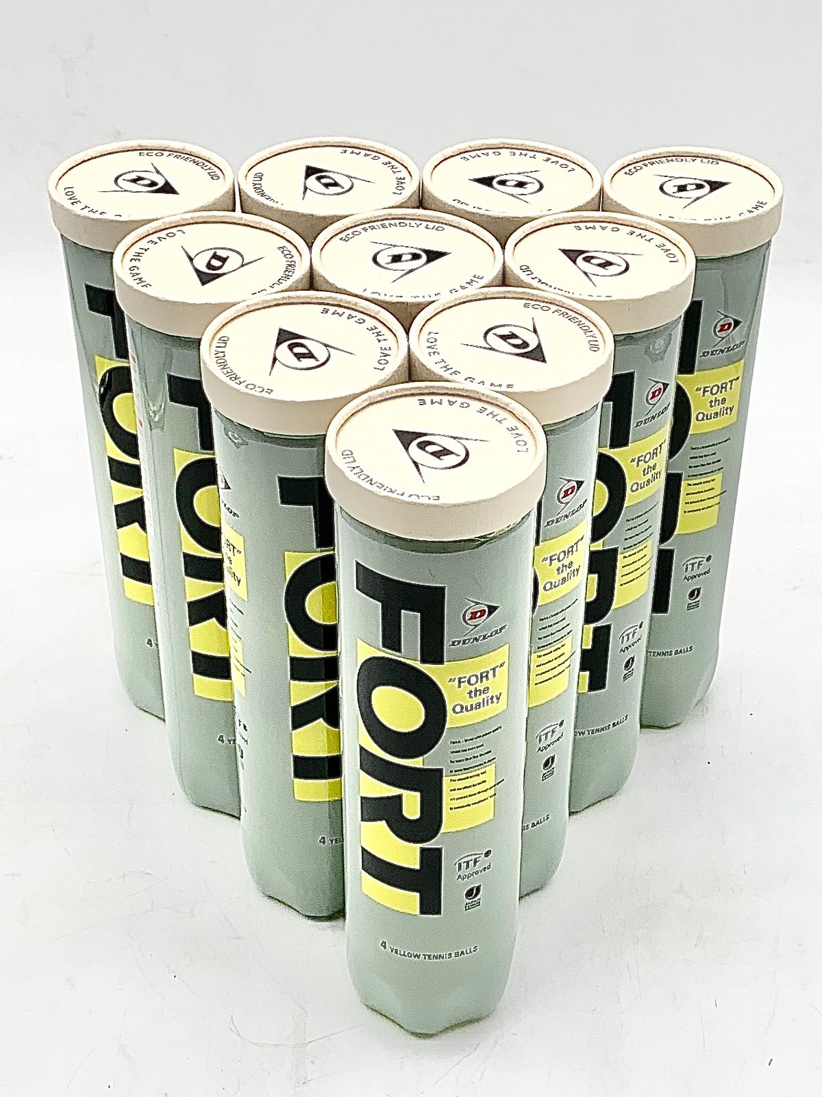 【開封済・未使用品】【10缶】ダンロップ 硬式テニスボール DUNLOP FORT(ダンロップ フォート) 4球入りボトル