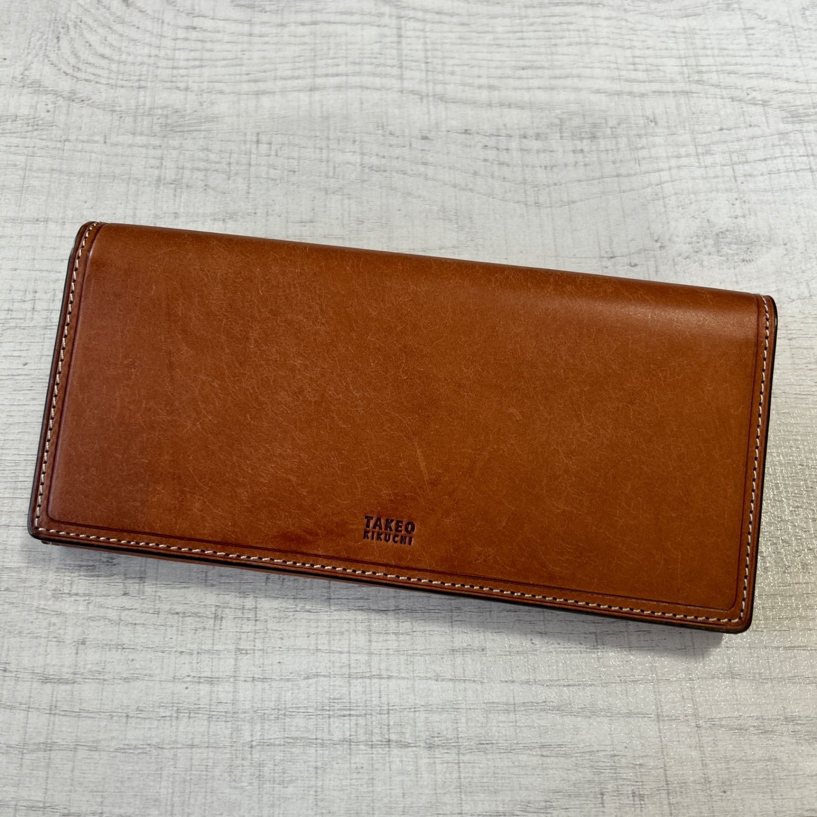 【新品タグ付き 訳アリ】TAKEO KIKUCHI[タケオキクチ] マルゴⅡ 長財布 小銭ポケット付 牛革 定価22550円