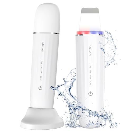 【美人百花毛穴ケア美顔器部門NO1】ANLAN ロイヤル ウォーターピーリング IPX7防水仕様 美顔器 1台6役 超音波ピーリング emsリフトケア イオン美顔器 赤青光エステ 毛穴ケア男女兼用 Type-C充電スタンド 出張 旅行 自宅用 586f9e1d
