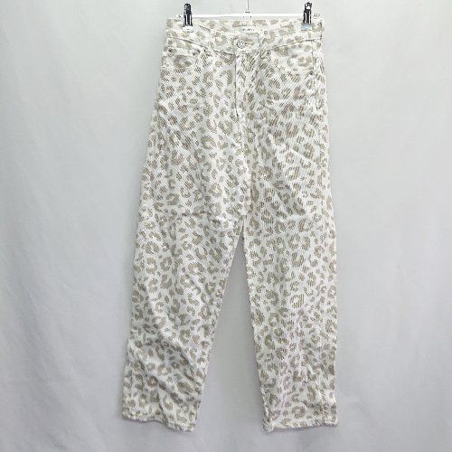 ◇ MOUSSY マウジー 総柄 おしゃれ カジュアル デニム パンツ サイズ1 ホワイト ベージュ レディース E 【1407180049550】