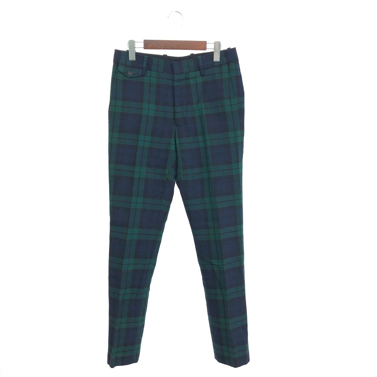 BURBERRY LONDON バーバリーロンドン ウールスラックス サイズ:46 ダークウォッチ柄    ブラック/グリーン メンズ / 243001006281 BURBERRY LONDON バーバリーロンドン ウールスラックス サイズ:46