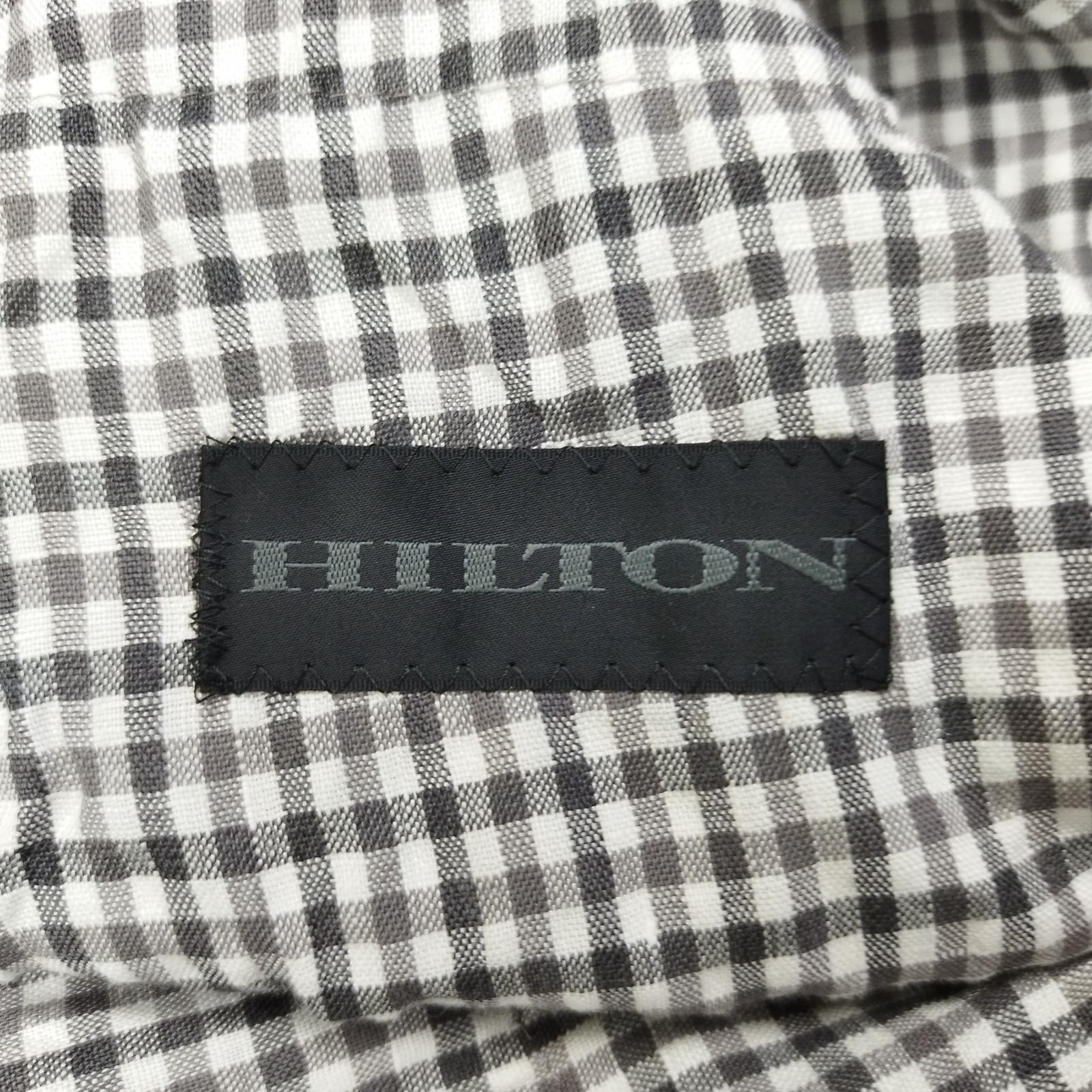 HILTON ヒルトン テーラード ジャケット ギンガムチェック 背抜き 2B 