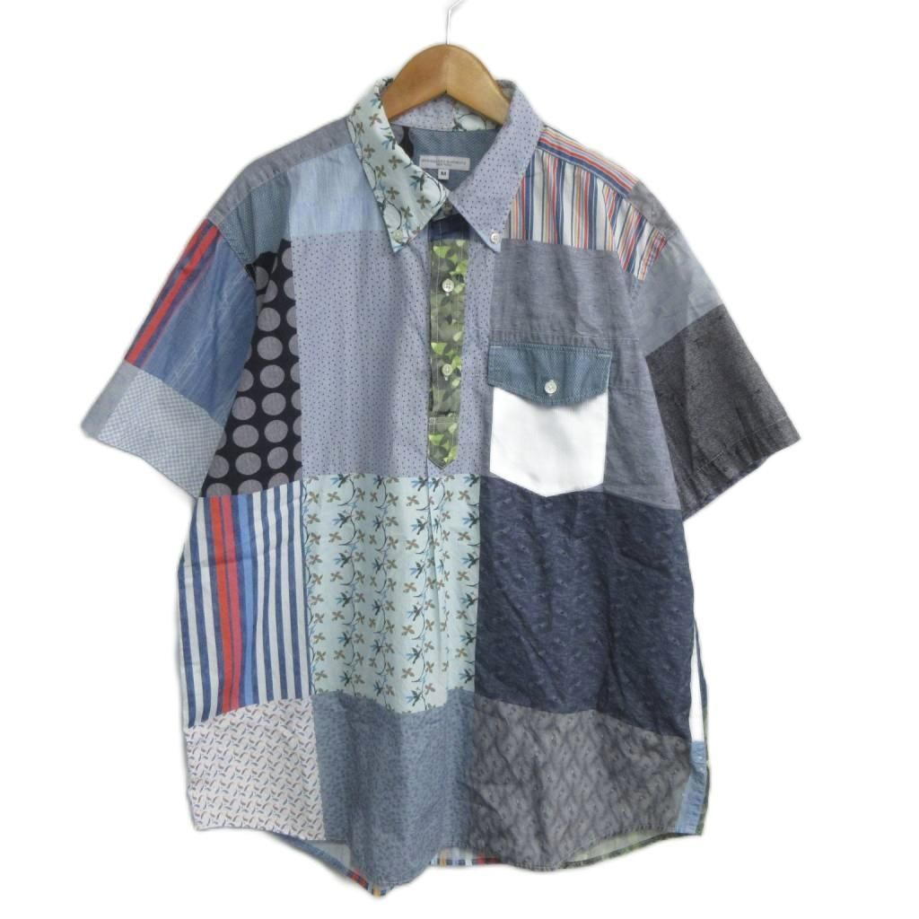エンジニアードガーメンツ Engineered Garments Popove BDシャツ パッチワーク プルオーバー 半袖 M マルチカラー