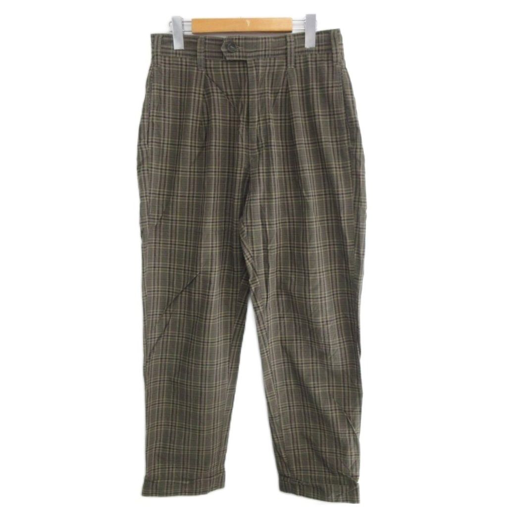 エンジニアードガーメンツ Engineered Garments CARLYLE PANTS カーライルパンツ スラックス チェック柄 USA製 XS グリーン系