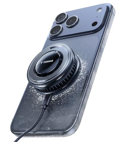 TORRAS Ostand PolarCircle 【画期的・瞬間冷却】マグセーフ充電器 Qi2認証 急速充電 ペルティエ素子 ワイヤレス充電器 ファン搭載 静音 360°回転スタンド スマホ熱対策 タイプc 折りたたみ式 置くだけ iPho d1d09e1b
