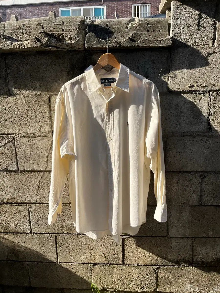 90s ポロラルフローレン ヴィンテージ コットン シャツ イェロー 2xl