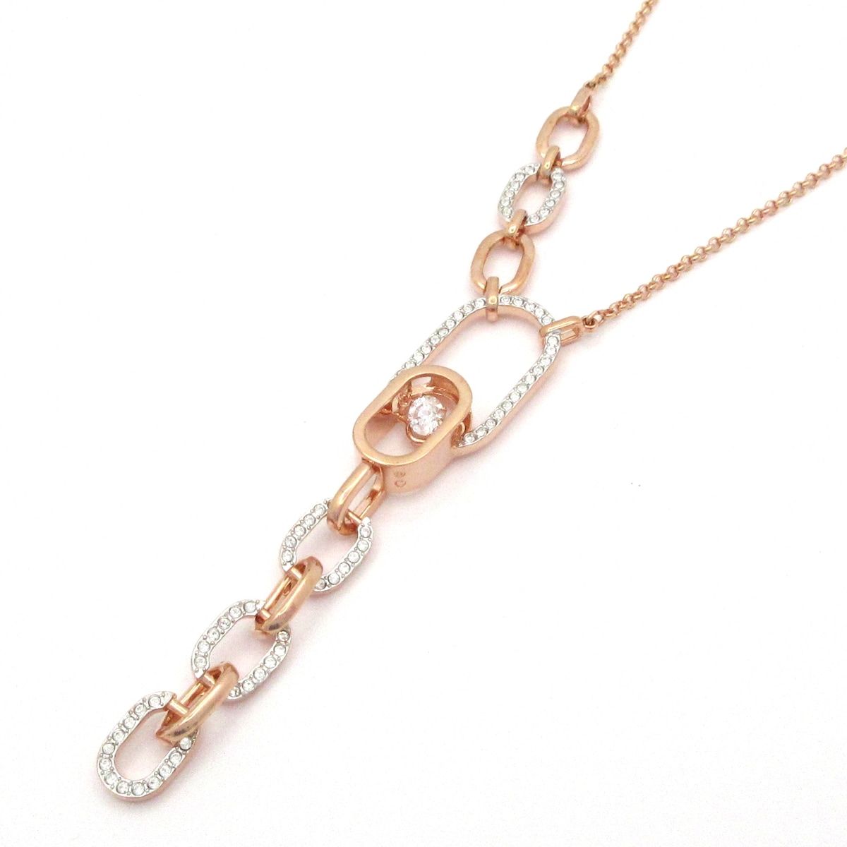 SWAROVSKI(スワロフスキー) ネックレス美品 - ピンクゴールド×シルバー