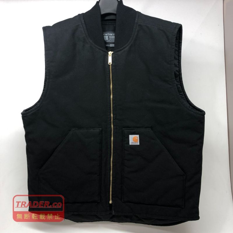 01w-6654 カーハート Carhartt 中綿ベスト Relaxed Fit Firm Duck Insulated Rib Collar Vest OV0001-M 106676 メンズ ダック ジレ ワークベスト L アウター 【中古品】