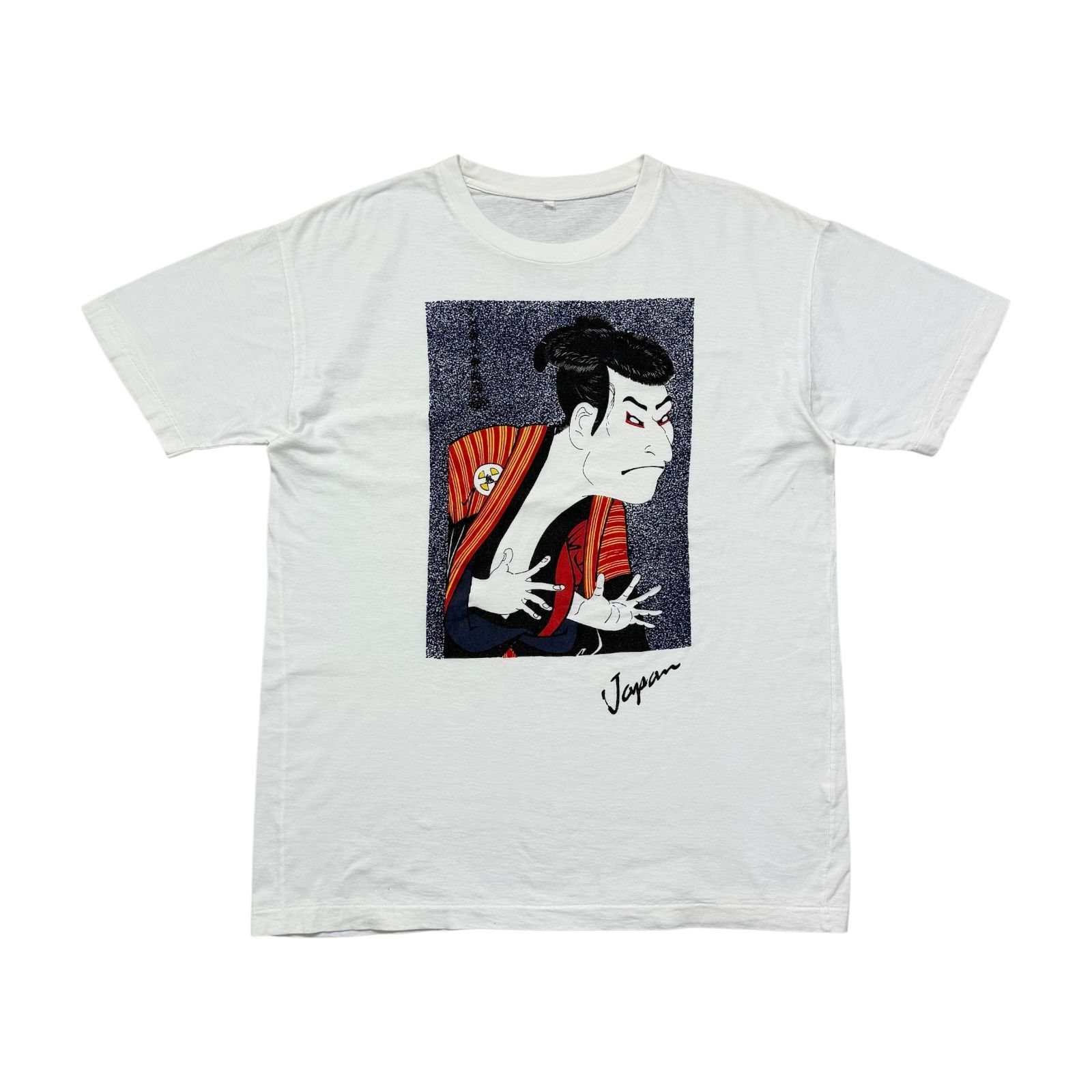 90s JAPAN 日本 歌舞伎 浮世絵 アート Tシャツ サイズ L