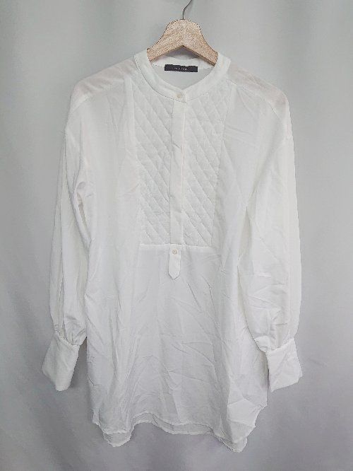 ◇ ⊇ w closet 切り替えデザイン キルティング 長袖 ブラウス サイズF ホワイト レディース E 【1409100056495】