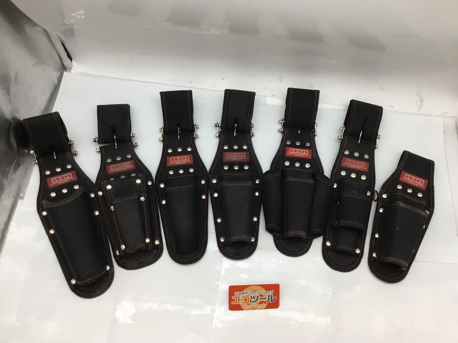 【中古品】KNICKS/ニックス 〇 赤タグ 腰袋 ペンチ・ドライバーホルダー 工具ホルダー 工具差し 工具入れ 7点セット まとめ [IT_PRWMK][知立][M04]