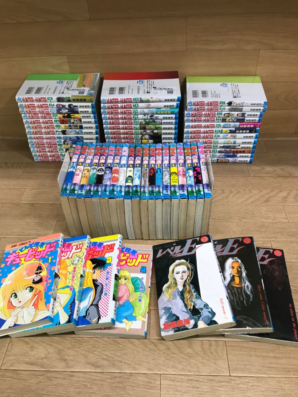 ★【冨樫義博 セット売り・未開封あり】ハンターハンター・幽遊白書・キューピッド・レベルE 計64冊 《SV15F》