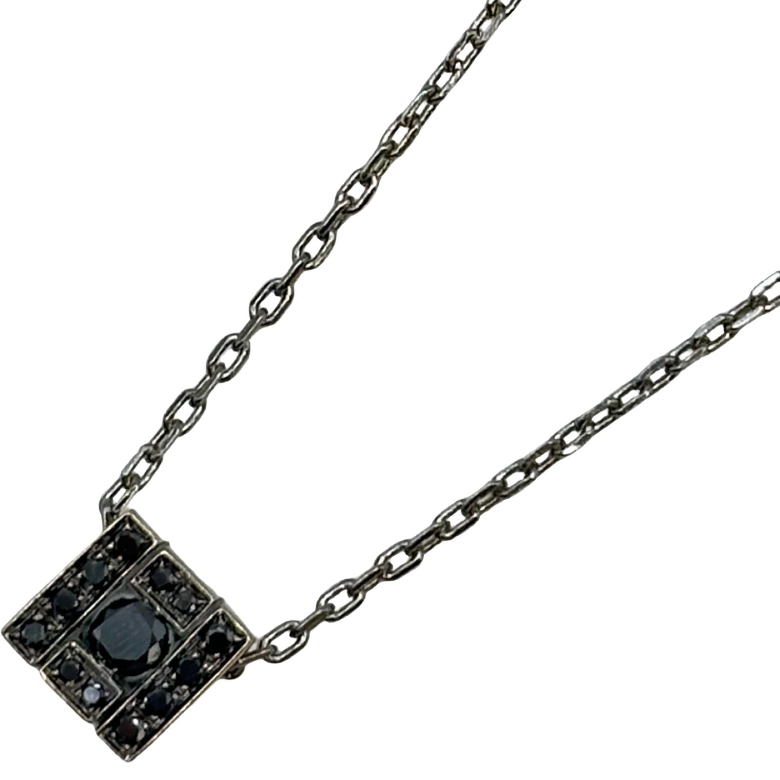 ダミアーニ DAMIANI ベルエポックスクエアネックレス ホワイトゴールド 750 ブラックダイヤモンド ジュエリー