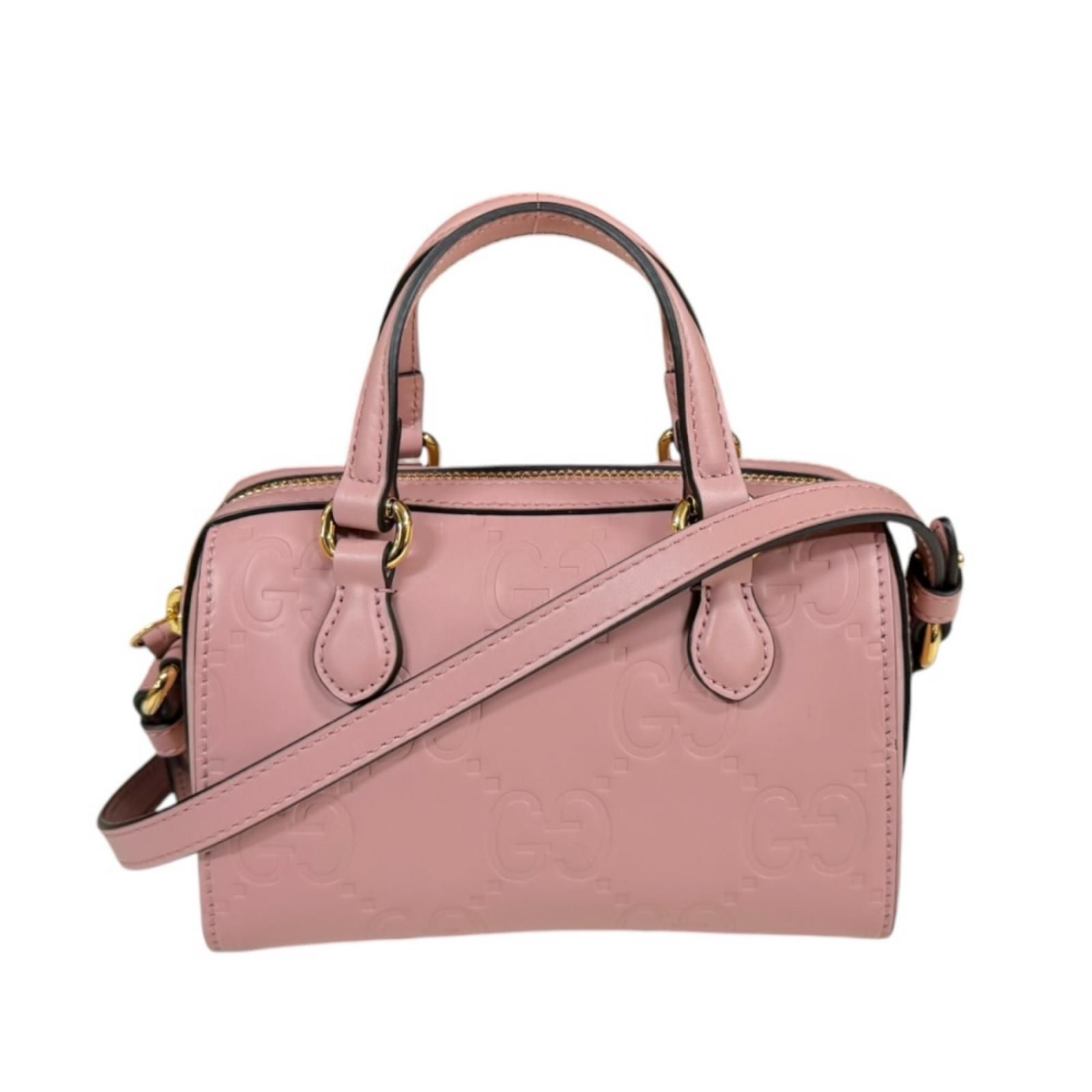 グッチ GGスーパーミニバッグ ショルダーバッグ レザー 790130 ピンク レディース GUCCI 中古 グッチ