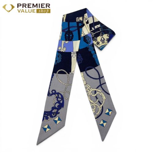 エルメス 鍵への螺旋 Tours De Cles HERMES ツイリー エルメス ツイリー 鍵への螺旋 Tours De Cles グレー/モーヴ/ホワイト