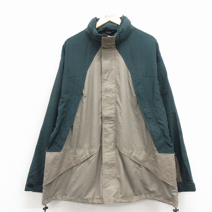 XL/古着 ランズエンド 長袖 ナイロン ジャケット メンズ 90年代 90s 緑他【spe】 26apr18