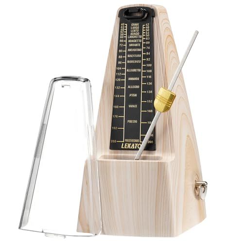 LEKATO メトロノーム 振り子式 ピアノ ギター ドラム バイオリン用 機械式メトロノーム 楽器演奏用 コンパクト 大音量 初心者向け (アッシュウッド)★m fac3aa2e