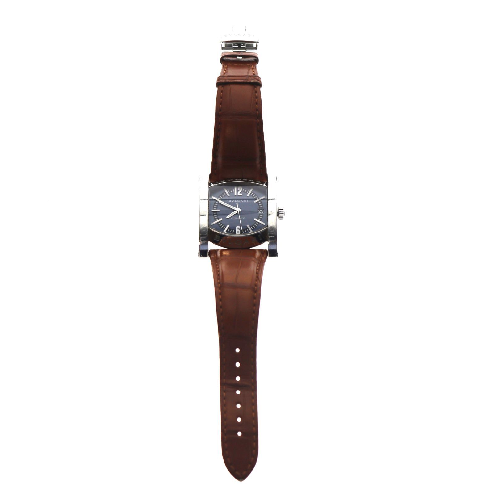 美品】BVLGARI アショーマ AA44S 自動巻き メンズ 腕時計 純正レザー 