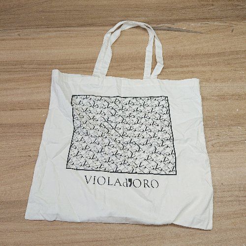 ◇ Θ VIOLAd'ORO　ヴィオラドーロ 正面ロゴイラスト トートバッグ ホワイト レディース E 【1409240047346】