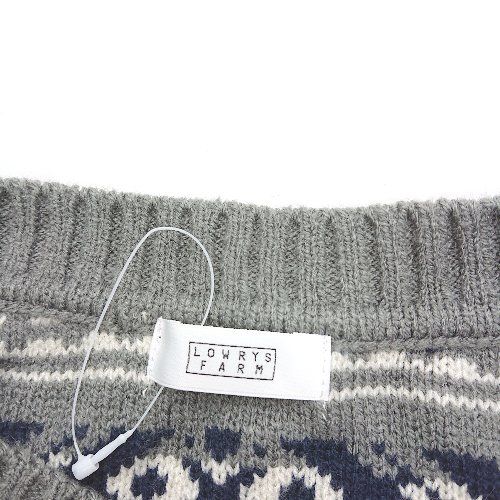 ◇ ⊇ LOWRYS FARM ローリーズファーム Vネック ノースリーブ ベスト フリーサイズ グレー レディース E 【1409240052937】