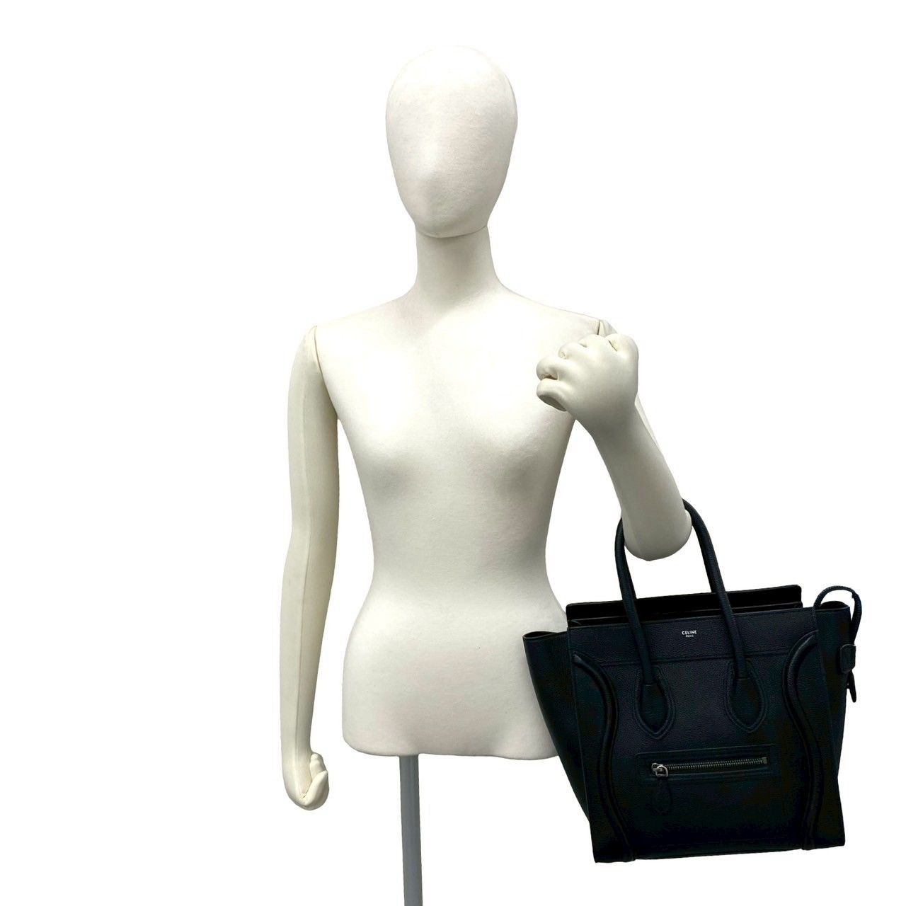 極 美品 保存袋付き CELINE セリーヌ ラゲージ マイクロ レザー 本革