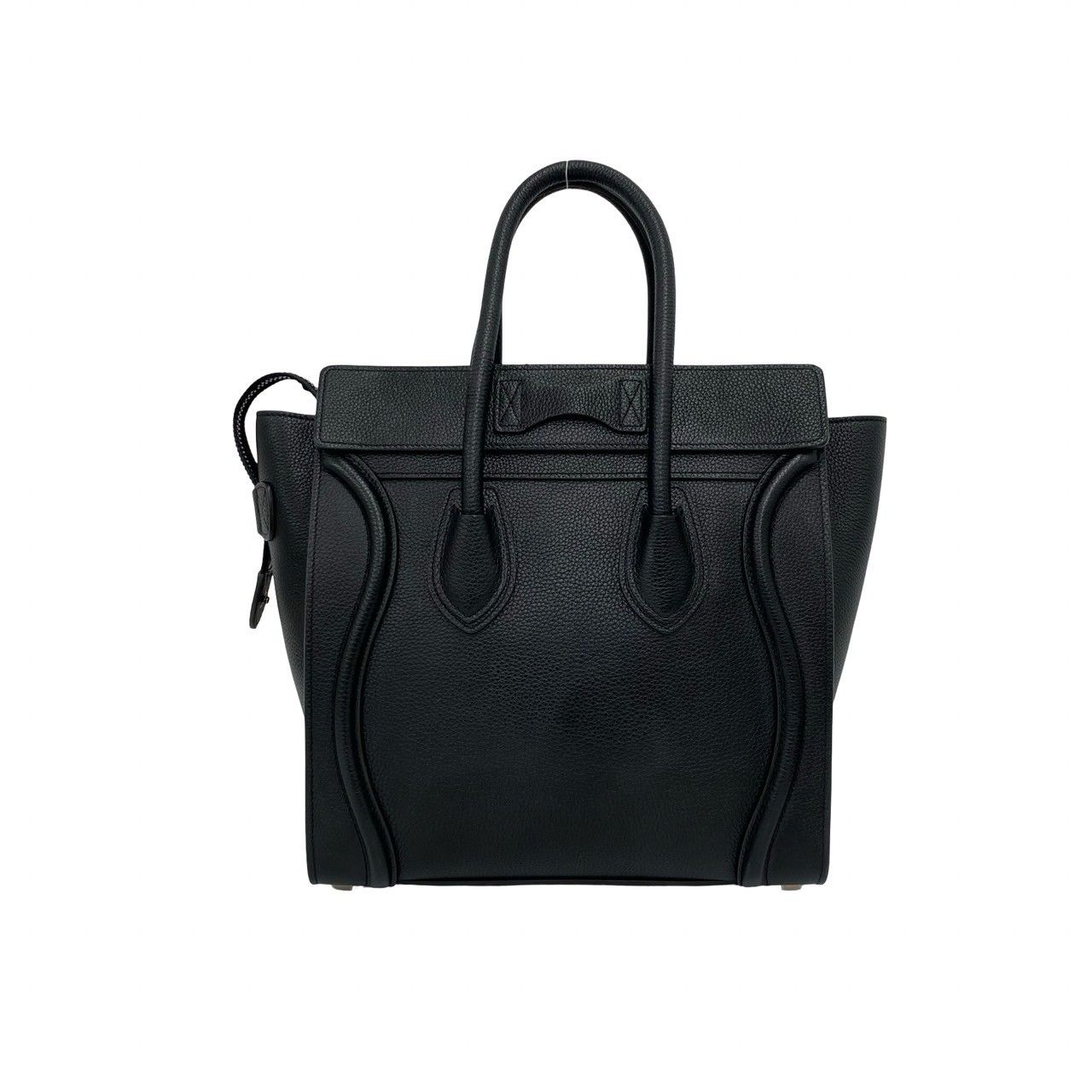 最終値下げ　本革　トゴ　ブラック バッグ　35 レザー　美品 極 美品 保存袋付き CELINE セリーヌ ラゲージ マイクロ レザー 本革