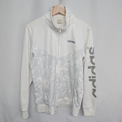 ◇ ⊇ adidasneo アディダスネオ 長袖 パーカー サイズL ホワイト レディース E 【1409240069522】
