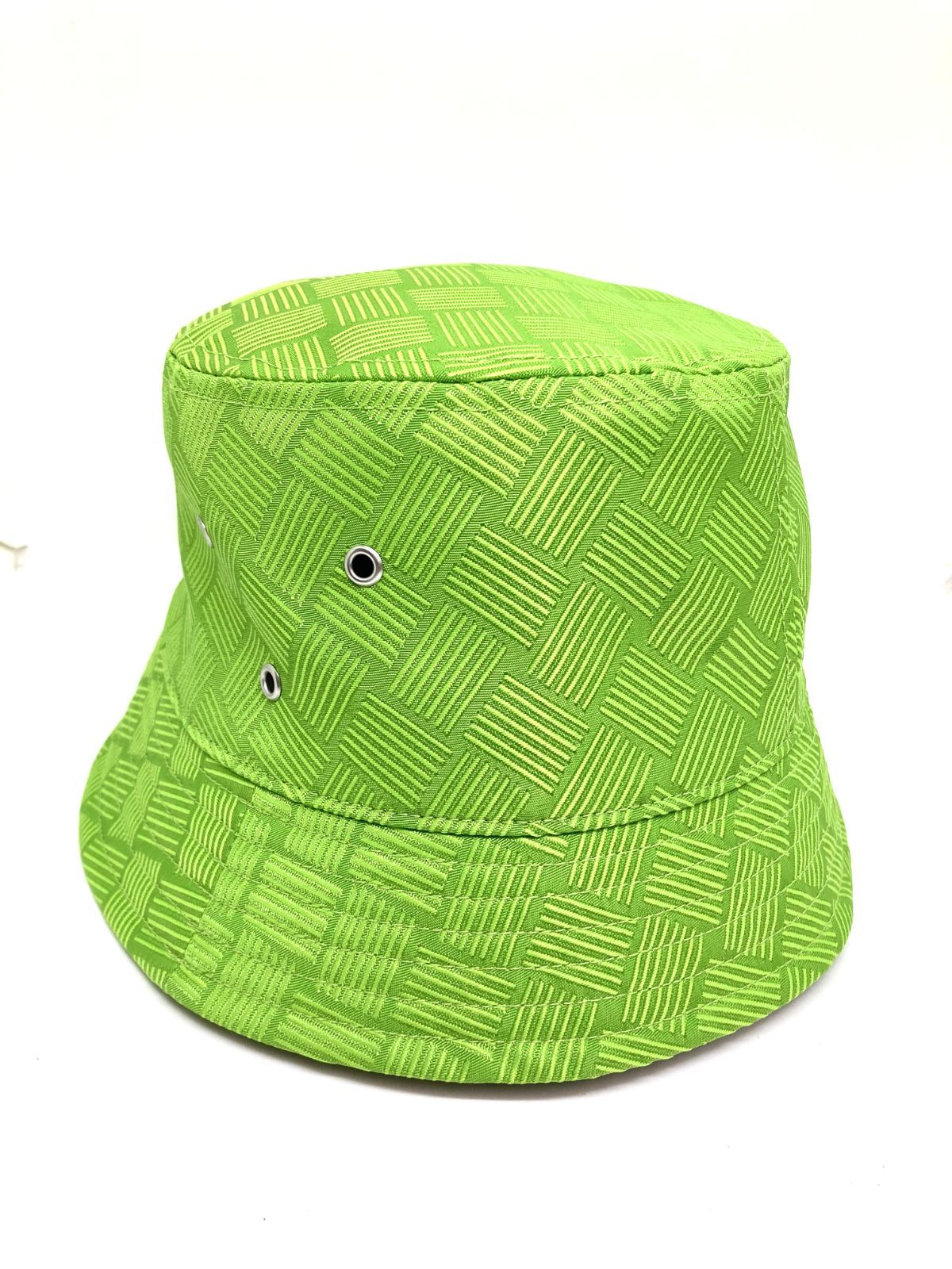 中古美品 Bottega Veneta ボッテガ・ヴェネタ バケットハット イントレチャート ナイロン 687344 グリーン ユニセックス 帽子 26597