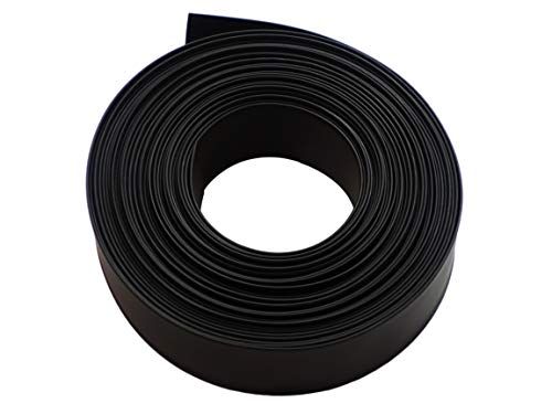 熱収縮チューブ 20mm 内径φ20mm （平置き幅34mm）印字無しで綺麗☆ 収縮比率2:1 (20mm→10mm) シュリンクチューブ 絶縁チューブ 防水 高難燃性 収縮チューブ (10M, ブラック（黒）) 国内発送 3d24ea2b