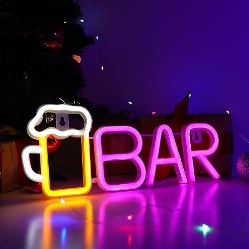 ENUOLI ネオンサイン、ネオンライト、ネオン管、ビール、調光可能、壁掛け、取付簡単、インテリア、誕生日プレゼント、男の子の部屋、店舗、バー、レストラン、喫茶店、居酒屋、USBまたは電池で給電する、 国内発送 9e547671