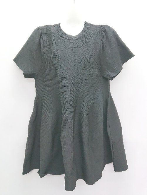 ◇ Θ Riberry　リベリー フレア 半袖 チュニック サイズF ブラック レディース P 【1409250011221】